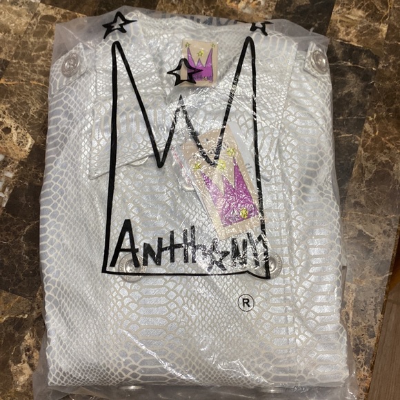 NIB ORIGINAL ANTTHONY Coat 3Xsz snake silver patterned fully lined - Picture 10 of 11